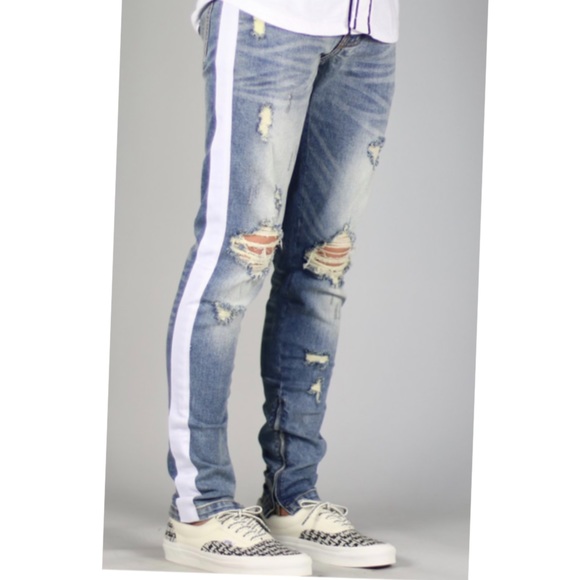 track zipper jeans